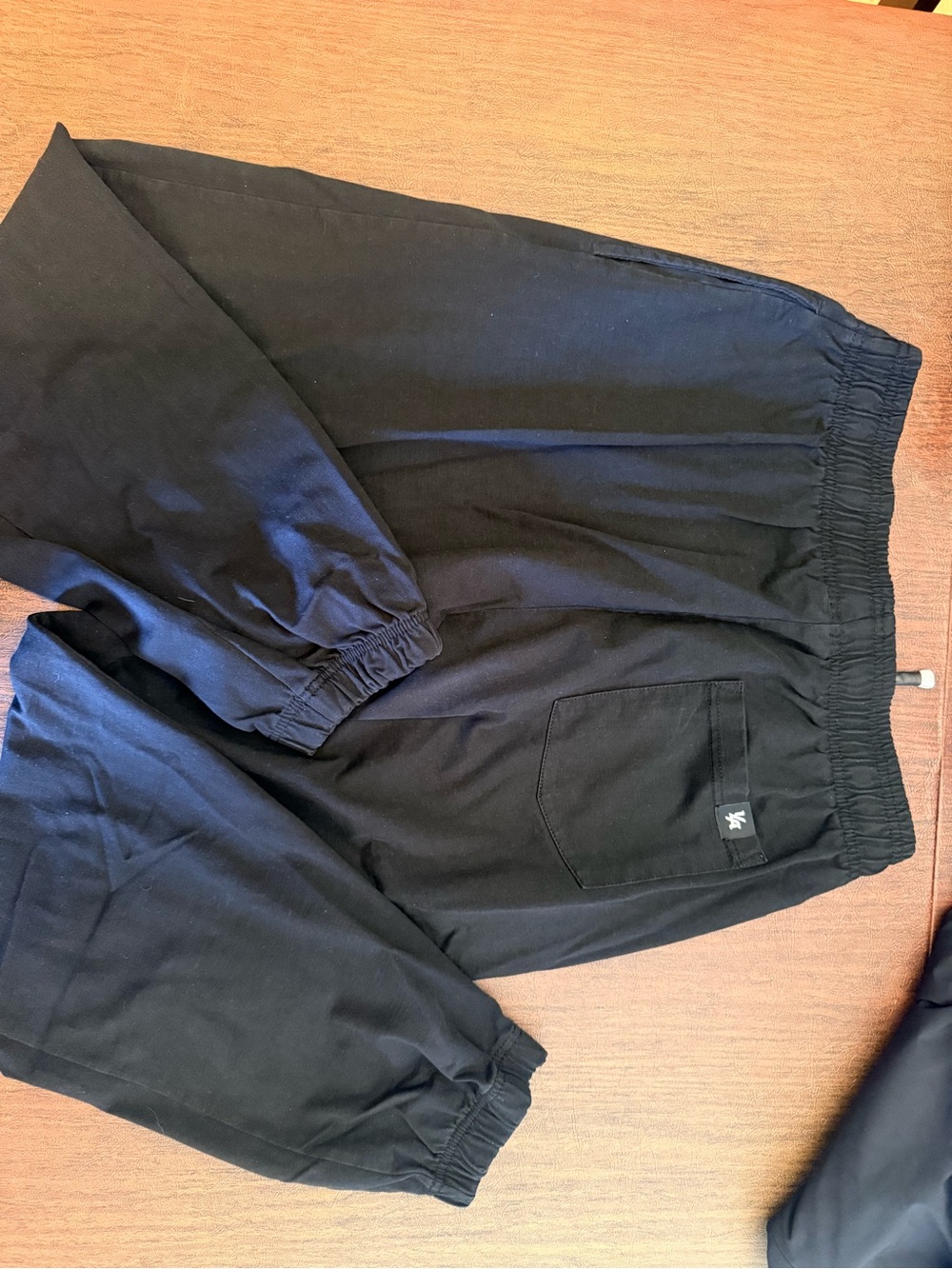 YoungLA Black Sweatpants with White Drawstring and Logo - Picture 4 of 4